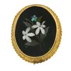 Late 19th pietra dura floral brooch