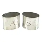 Pair of modern planished silver napkin rings 