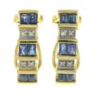 Sapphire & diamond hoop earrings