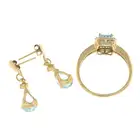 9ct gold topaz & diamond ring & earrings