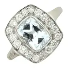 Aquamarine & diamond dress ring