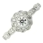 Platinum diamond floral cluster ring