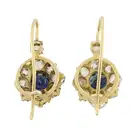Sapphire and old-cut diamond earrings