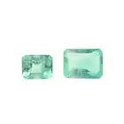 Two rectangular-shape emeralds, 2.84ct