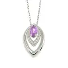 18ct pink sapphire & diamond pendant, with chain