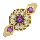 Mid 20th century ruby & diamond cluster ring