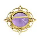 Early 20th 9ct gold amethyst brooch