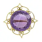 Early 20th 9ct gold amethyst brooch