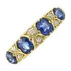 Early 20th c. 18ct synthetic sapphire & diamond ring