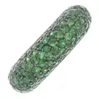 18ct gold green garnet pavé band ring