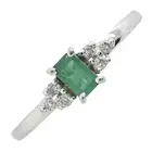 Emerald & diamond ring, by EFFY