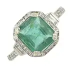 Emerald & diamond dress ring
