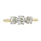 Graduated old-cut diamond three-stone ring