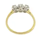 Graduated old-cut diamond three-stone ring