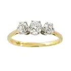 Graduated old-cut diamond three-stone ring