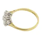 Graduated old-cut diamond three-stone ring