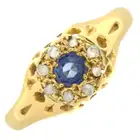 Early 20th 18ct gold sapphire & diamond ring