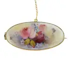 Early 20th c. Royal Worcester porcelain brooch