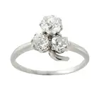 Early 20th century platinum diamond shamrock ring
