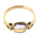 Amethyst & colourless gem ring