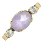 Amethyst & colourless gem ring