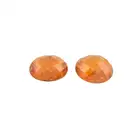 Two oval-shape fancy-cut orange sapphires, 7.07ct