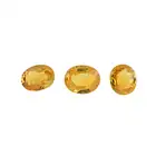 Three oval-shape orange sapphires, 5.13ct