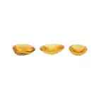 Three oval-shape orange sapphires, 5.13ct
