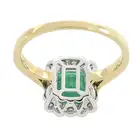 18ct gold emerald and diamond cluster ring