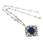 Early 20th moonstone & hardstone foliate necklace