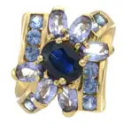 9ct gold sapphire & tanzanite dress ring