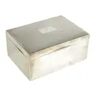 Silver mounted table cigarette box, wood lined  