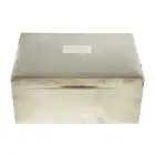 Silver mounted table cigarette box, wood lined  