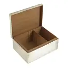Silver mounted table cigarette box, wood lined  