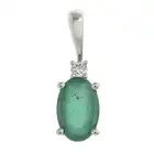 Platinum emerald & diamond pendant
