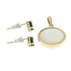 Mabe pearl pendant & sapphire stud earrings 