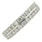 9ct gold diamond two-row half eternity ring