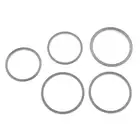 Five stainless steel bezels