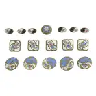 Assorted enamel buttons