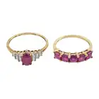 Two 9ct gold glass-filled ruby rings