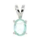 18ct gold blue tourmaline single-stone pendant