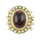 9ct gold garnet & split pearl clasp 