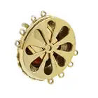 9ct gold garnet & split pearl clasp 