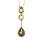 Smoky quartz, citrine & gem pendant, 9ct chain