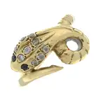 Sapphire & colourless gem snake ring