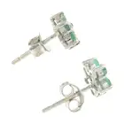 Emerald & diamond floral cluster earrings