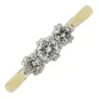 Mid 20th century diamond three-stone ring