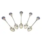 Golfing interest, five Sutton Coldfield Golf Club silver and enamel spoons (5)