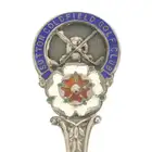 Golfing interest, five Sutton Coldfield Golf Club silver and enamel spoons (5)