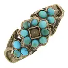 Late 19th century turquoise & split pearl ring
